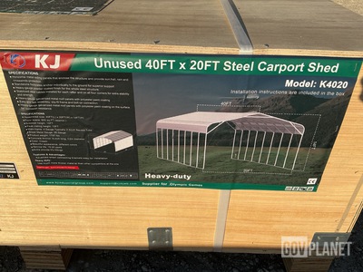 KJ K4020 Steel Carport Shed - Unused