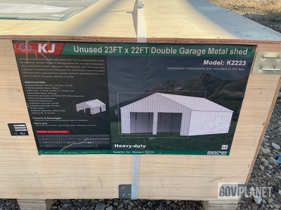 KJ K2223 Double Garage Metal Shed - Unused
