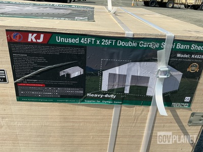 KJ K4525 Double Garage Steel Barn Shed - Unused