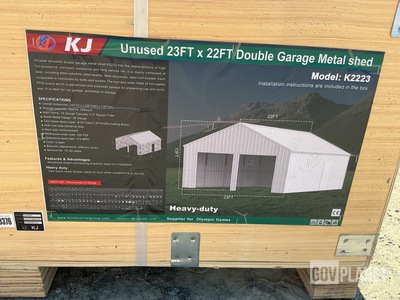 KJ K2223 Double Garage Metal Shed - Unused