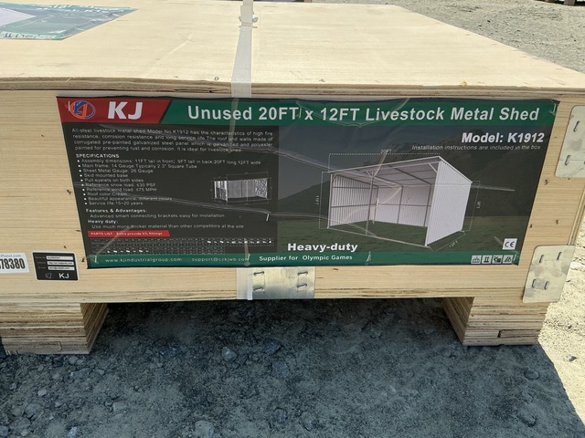 KJ K1912 Livestock Metal Shed - Unused