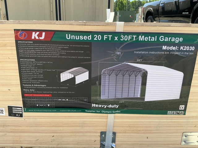KJ K2030 Metal Garage - Unused KJ K2030 Metal Garage - Unused