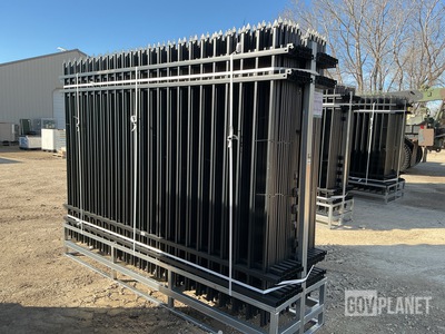 (24) Pieces of KJ Powder Coated Steel Fence w/(25) Post Connectors - Unused
