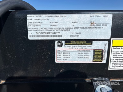 2023 Texas Pride Tri/A Open Aanhangwagen Autodrager