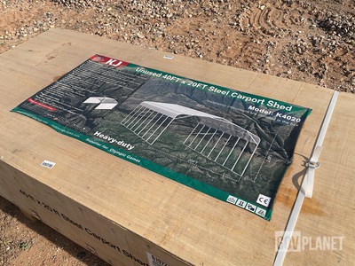 KJ K4020 Steel Carport Shed - Unused