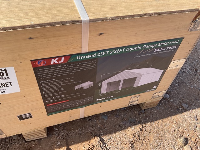 KJ K2223 Double Garage Metal Shed - Unused