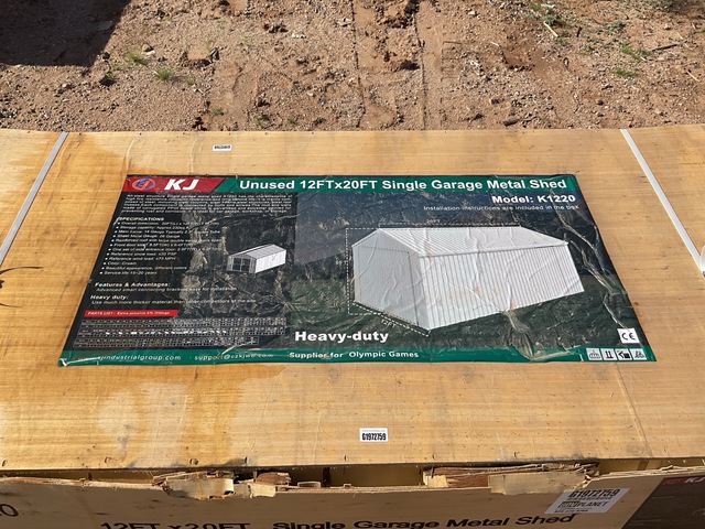 KJ K1220 Single Garage Metal Shed - Unused