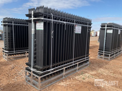 (24) Pieces of KJ Powder Coated Steel Fence w/(25) Post Connectors - Unused