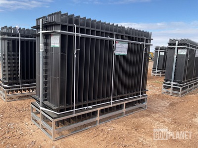 (30) Pieces of Galvanized Steel Garden/Public Space Fence w/(31) Post Connectors