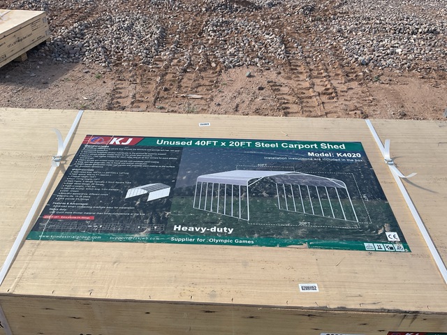 KJ K4020 Steel Carport Shed - Unused