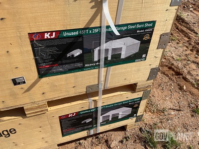 KJ K4525 Double Garage Steel Barn Shed - Unused