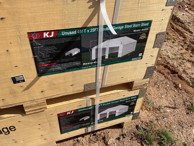 KJ K4525 Double Garage Steel Barn Shed - Unused