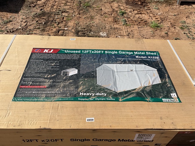 KJ K1220 Single Garage Metal Shed - Unused