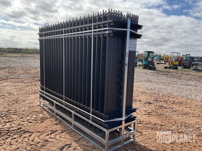 (24) Pieces of KJ Powder Coated Steel Fence w/(25) Post Connectors - Unused
