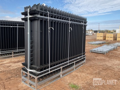 (24) Pieces of KJ Powder Coated Steel Fence w/(25) Post Connectors - Unused