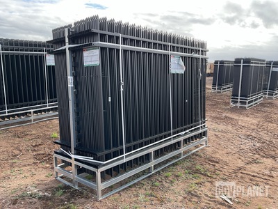 (30) Pieces of Galvanized Steel Garden/Public Space Fence w/(31) Post Connectors