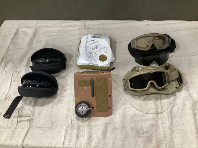 (1) Compass, (22) Pairs of Spectacles, (13) Pairs of Goggles & Assorted Items