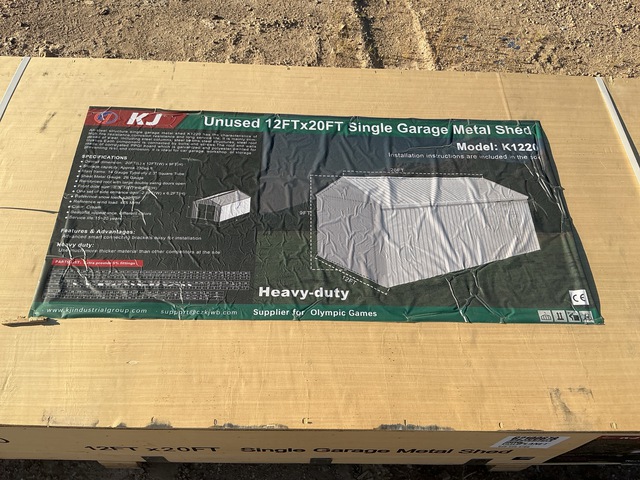 KJ K1220 Single Garage Metal Shed - Unused