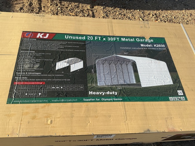 KJ K2030 Metal Garage - Unused