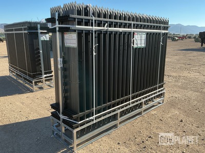 (24) Pieces of KJ Powder Coated Steel Fence w/(25) Post Connectors - Unused