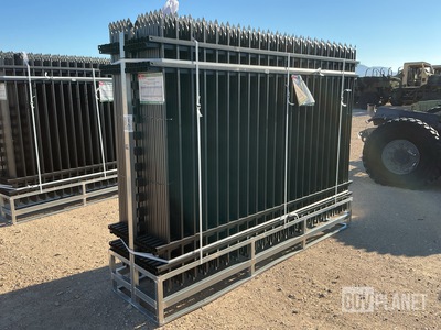 (24) Pieces of KJ Powder Coated Steel Fence w/(25) Post Connectors - Unused