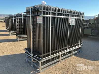 (30) Pieces of Galvanized Steel Garden/Public Space Fence w/(31) Post Connectors