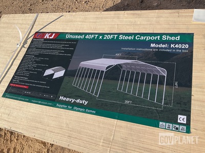 KJ K4020 Steel Carport Shed - Unused