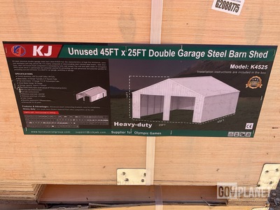 KJ K4525 Double Garage Steel Barn Shed - Unused