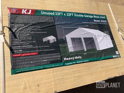 KJ K2223 Double Garage Metal Shed - Unused