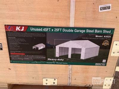 KJ K4525 Double Garage Steel Barn Shed - Unused