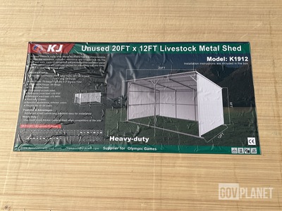 KJ K1912 Livestock Metal Shed - Unused