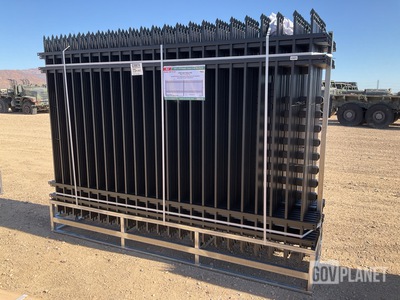 (24) Pieces of KJ Powder Coated Steel Fence w/(25) Post Connectors - Unused