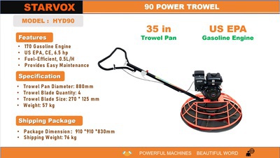 2025 STARVOX HYD90 Power Trowel (Unused)