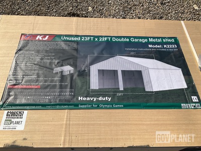KJ K2223 Double Garage Metal Shed - Unused