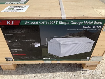 KJ K1220 Single Garage Metal Shed - Unused