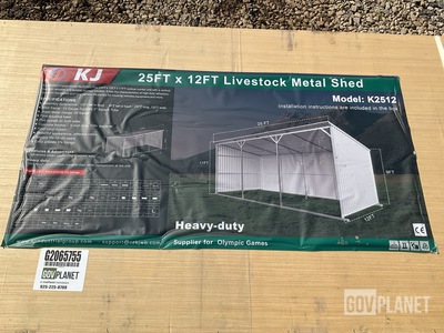 KJ K2512 Livestock Metal Shed - Unused