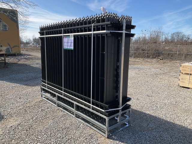 (24) Pieces of KJ Powder Coated Steel Fence w/(25) Post Connectors - Unused