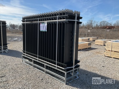 (24) Pieces of KJ Powder Coated Steel Fence w/(25) Post Connectors - Unused