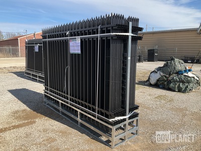 (24) Pieces of KJ Powder Coated Steel Fence w/(25) Post Connectors - Unused