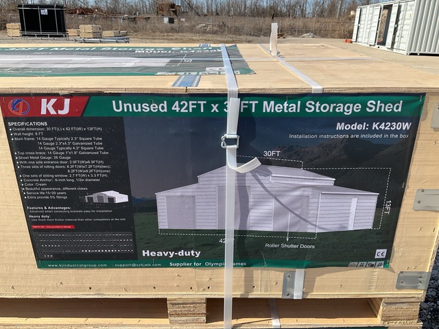 KJ K4230W Metal Storage Shed - Unused