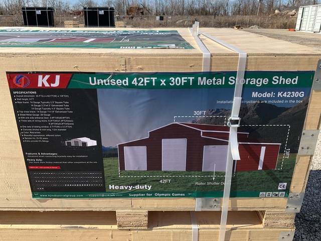 KJ K4230G Metal Storage Shed - Unused