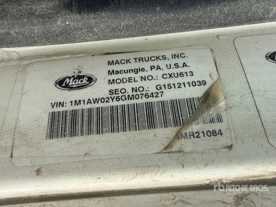 2016 Mack CXU613 6x4 Tipper Truck