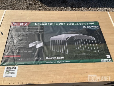 KJ K4020 Steel Carport Shed - Unused