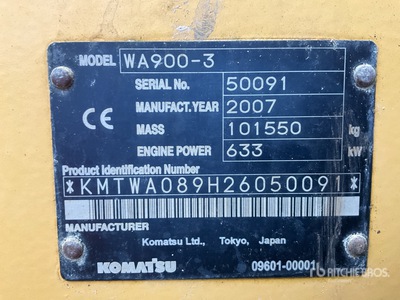 2007 Komatsu WA900-3 Wheel Loader