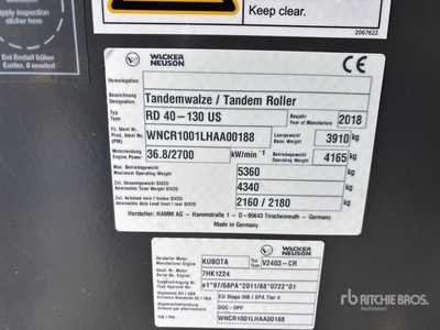 2021 Wacker Neuson RD40-130 Double Drum Roller