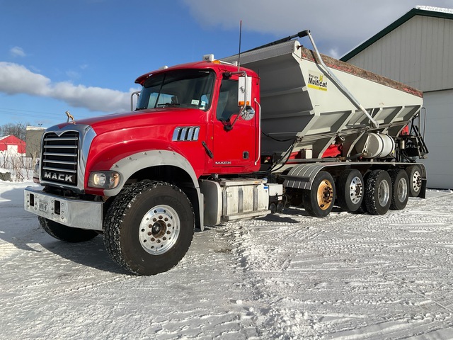 Bay-Lynx Multicat on 2015 Mack GU713 12x4 Stone Spreader Truck