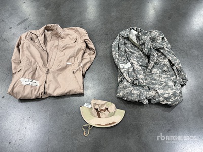 (209) Camouflage Hats, (2) Pairs of Combat Vehicle Overalls & Assorted Items