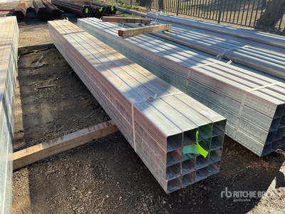 Quantity of (16) 4" SQ GALVANIZED 14 GA. X 16'2" LONG Pipe (Unused)