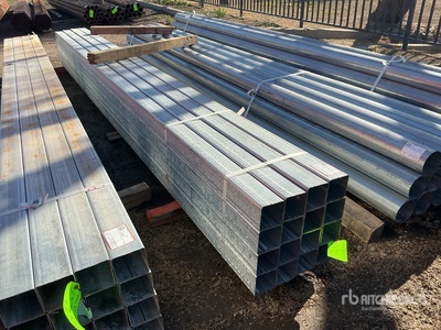 Quantity of (16) 4" SQ GALVANIZED 14 GA. X 16'2" LONG Pipe (Unused)