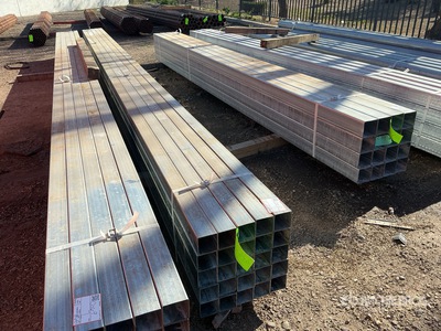 Quantity of (25) 3" SQ. 14 GA. GALVANIZED. 24' LONG Pipe (Unused)